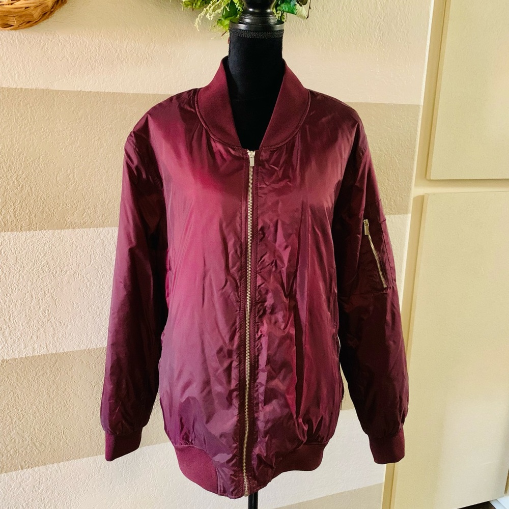 Roaman’s maroon bomber Jacket 26/28